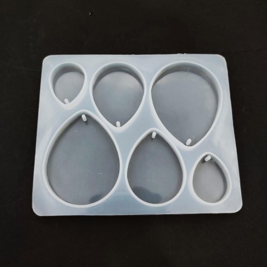 Epoksi Silikon Kalıp Çoklu Anahtarlık Damla Model Delikli Kolye Küpe Kalıbı