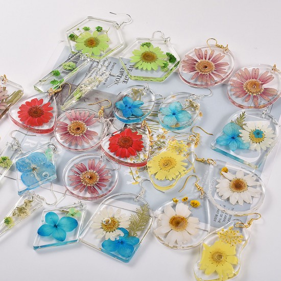 Epoksi Silikon Kalıp Çoklu Anahtarlık Damla Model Delikli Kolye Küpe Kalıbı