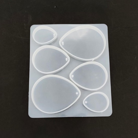 Epoksi Silikon Kalıp Çoklu Anahtarlık Damla Model Delikli Kolye Küpe Kalıbı