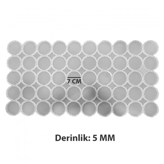 Epoksi Silikon Kalıp Geode Tırtıklı Kenar Magnet Kalıbı 7 CM 50 Li
