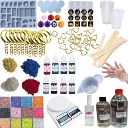 Epoksi Anahtarlık ve Takı Yapım Seti 341 Parça – Profesyonel Epoksi Başlangıç Seti