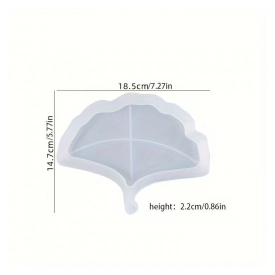 Silikon Ginkgo Yaprağı Tepsi Kalıbı - Epoksi, Beton ve Alçı için Dekoratif Kalıp