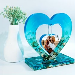 Epoksi Sevgililer Günü Fotoğraf Çerçevesi Kalp Dekoratif Resimlik Kalıbı