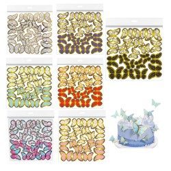 Varaklı Kelebek Dekoratif Süs (63 Adet)