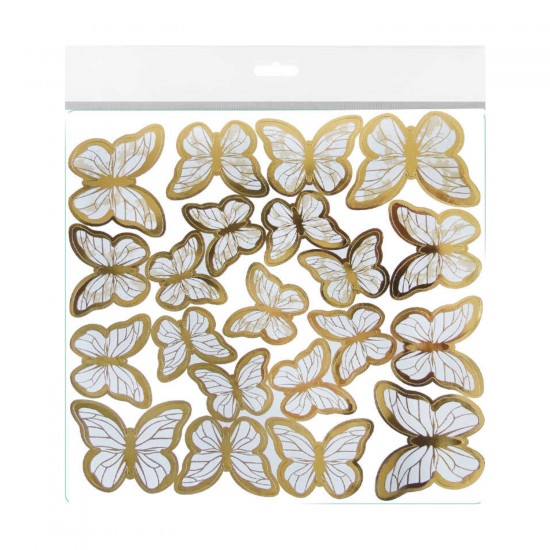 Varaklı Kelebek Dekoratif Süs (63 Adet)