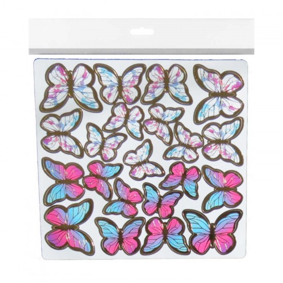 Varaklı Kelebek Dekoratif Süs (63 Adet)