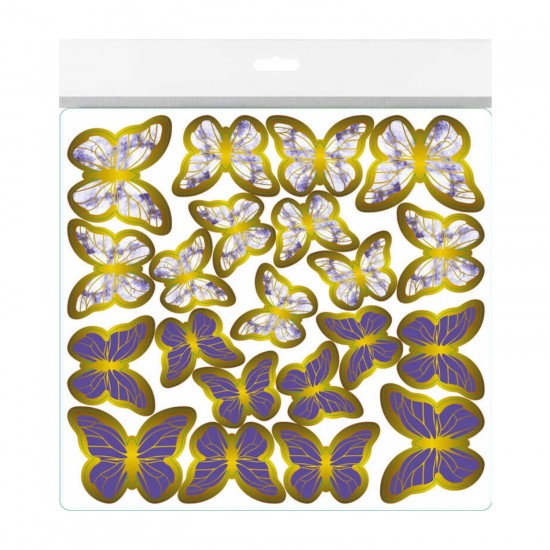 Varaklı Kelebek Dekoratif Süs (63 Adet)