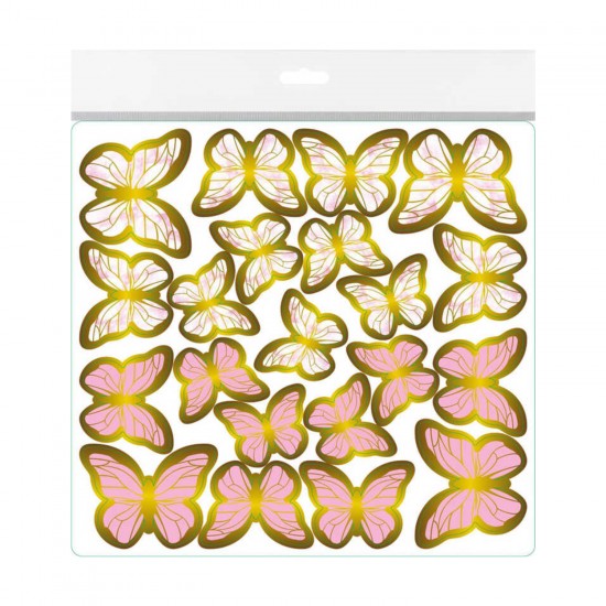 Varaklı Kelebek Dekoratif Süs (63 Adet)