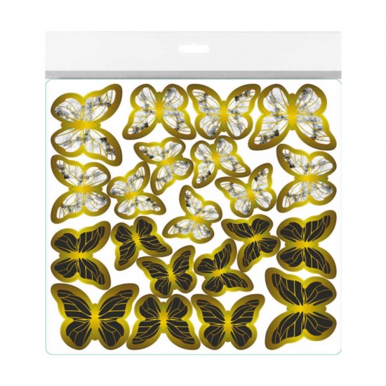 Varaklı Kelebek Dekoratif Süs (63 Adet)