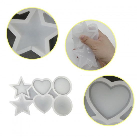 Silikon Çok Şekilli Lolipop Kalıbı (Yıldız, Yuvarlak, Daire) - Şeker & Çikolata Kalıbı