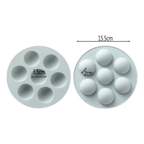 Silikon Spor Temalı Basketbol ve Futbol Topu Çikolata Ve Jelibon Kalıbı 7 Li