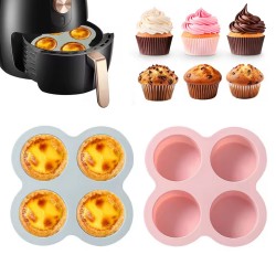 Silikon Derin Yuvarlak Çikolata Ve Kek Pişirme Kalıbı 4 Lü