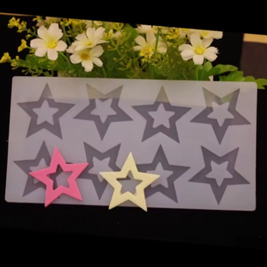 Silikon İçi Boş Yıldız Çikolata ve Şeker Kalıbı 8 Li