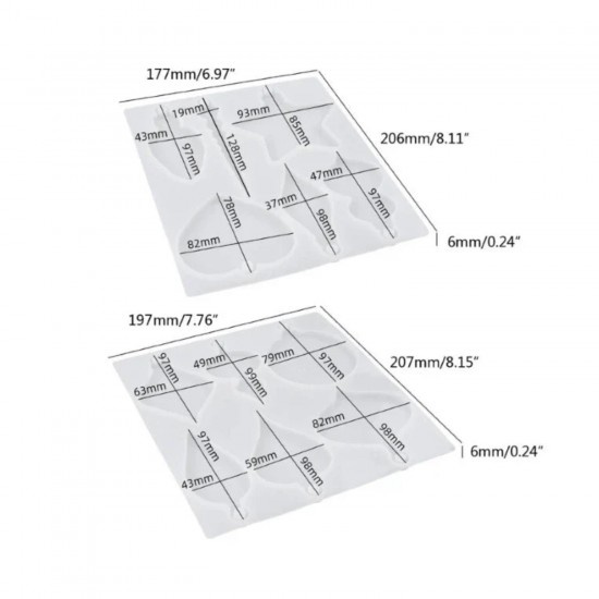 Epoksi Noel Dekorasyon Süsleri Silikon Kalıbı 12 Li (2 Parça)