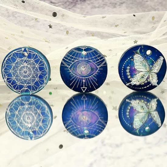 Epoksi Silikon Kalıp Yuvarlak Delikli Anahtarlık Kalıbı 5 CM 50 Li