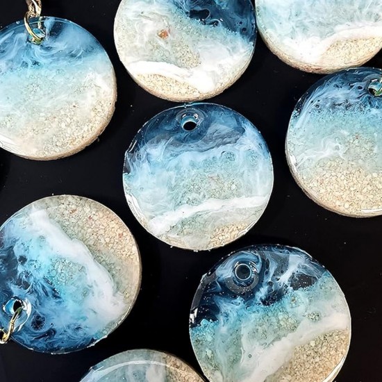 Epoksi Silikon Kalıp Yuvarlak Delikli Anahtarlık Kalıbı 5 CM 40 Lı