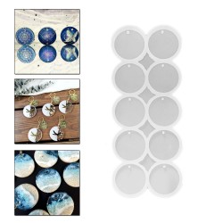 Epoksi Silikon Kalıp Yuvarlak Delikli Anahtarlık Kalıbı 5 CM 10 Lu