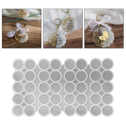 Epoksi Silikon Kalıp Tırtıklı Geode Anahtarlık Kalıbı 4.8 CM 40 Lı