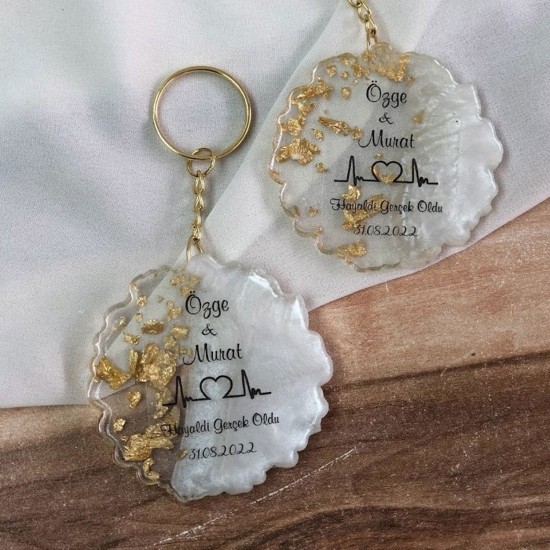 Epoksi Silikon Kalıp Tırtıklı Geode Anahtarlık Kalıbı 4.8 CM 20 Li