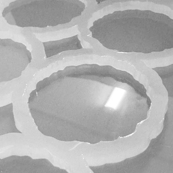 Epoksi Silikon Kalıp Tırtıklı Geode Anahtarlık Kalıbı 5.8 CM 40 Lı