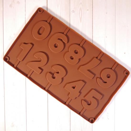 Silikon Kalıp Bombeli Pasta Rakam Şeker Lolipop Kalıbı