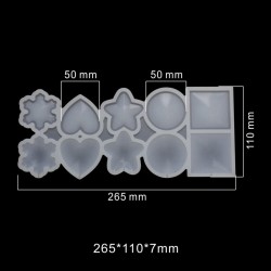 Silikon Kalıp Çoklu Şekilli Bombeli ve Düz Şeker Lolipop Kalıbı 10 Lu