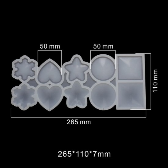 Silikon Kalıp Çoklu Şekilli Bombeli ve Düz Şeker Lolipop Kalıbı 10 Lu
