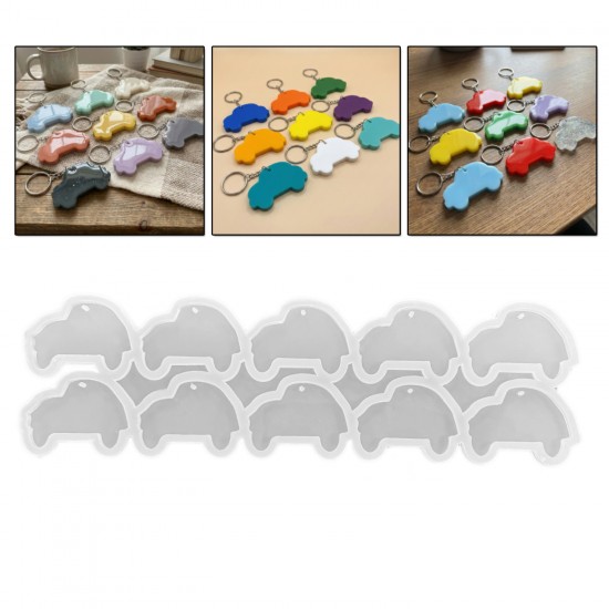 Epoksi Silikon Kalıp Araba Model Anahtarlık Kalıbı 6.5 CM 10 Lu