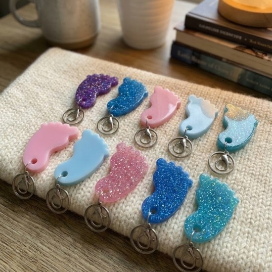 Epoksi Silikon Kalıp Bebek Ayağı Anahtarlık Kalıbı 10 Lu