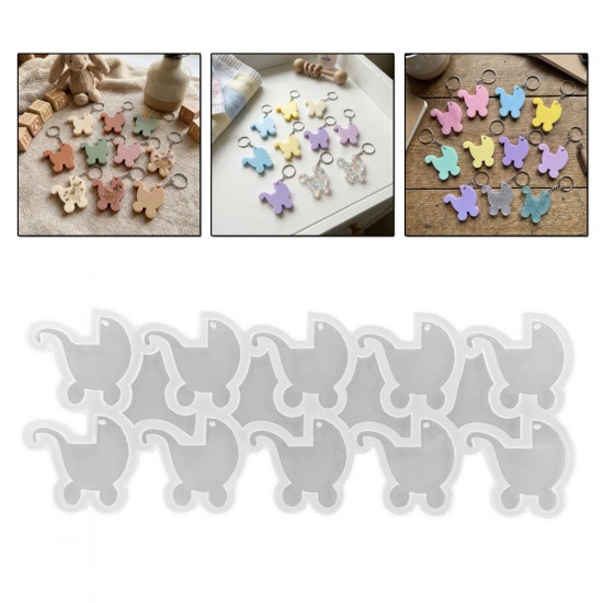 Epoksi Silikon Kalıp Bebek Puseti Anahtarlık Kalıbı 10 Lu