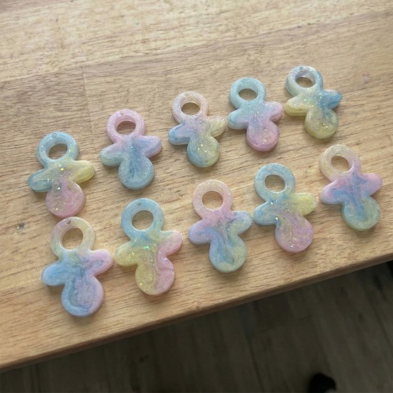 Epoksi Silikon Kalıp Bebek Emziği Anahtarlık Kalıbı 10 Lu