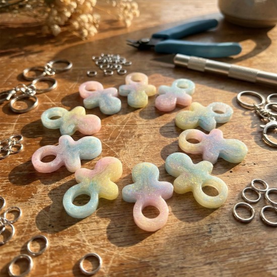 Epoksi Silikon Kalıp Bebek Emziği Anahtarlık Kalıbı 10 Lu