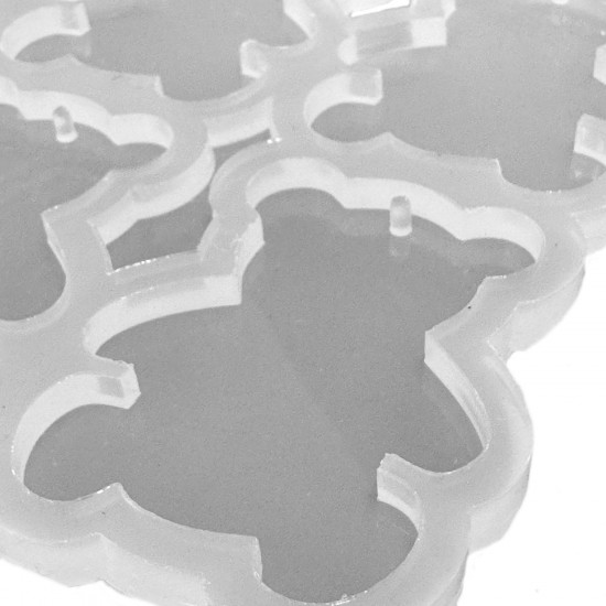 Epoksi Silikon Kalıp Ayıcık Şekilli Anahtarlık Kalıbı 10 Lu