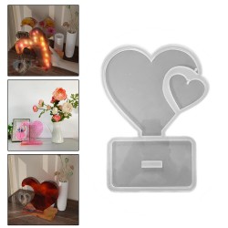 Epoksi YERLİ Sevgililer Günü Fotoğraf Çerçevesi Kalp Masaüstü Resimlik Kalıbı