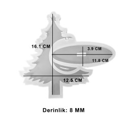 Epoksi Yılbaşı Çam Ağacı Fotoğraf Çerçevesi Resimlik Kalıbı