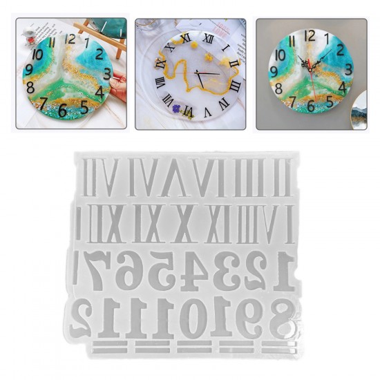 Epoksi Silikon Kalıp Roma ve Normal Saat Rakamları Seti 3.5 CM