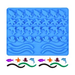 Silikon Deniz Canlıları Figürleri Solucan Haribo Çikolata Ve Jelibon Kalıbı