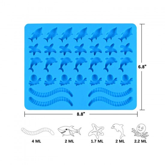 Silikon Deniz Canlıları Figürleri Solucan Haribo Çikolata Ve Jelibon Kalıbı