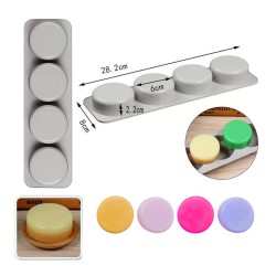 Silikon Kalıp Yuvarlak Sabun Taş Tozu Ve Kek Çikolata Kalıbı 4 Lü