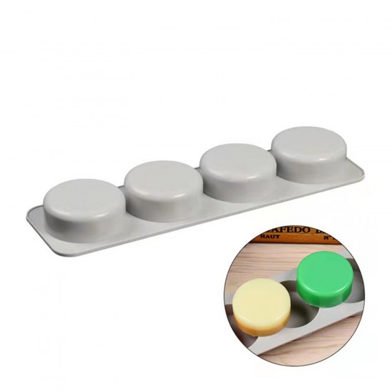 Silikon Kalıp Yuvarlak Sabun Taş Tozu Ve Kek Çikolata Kalıbı 4 Lü