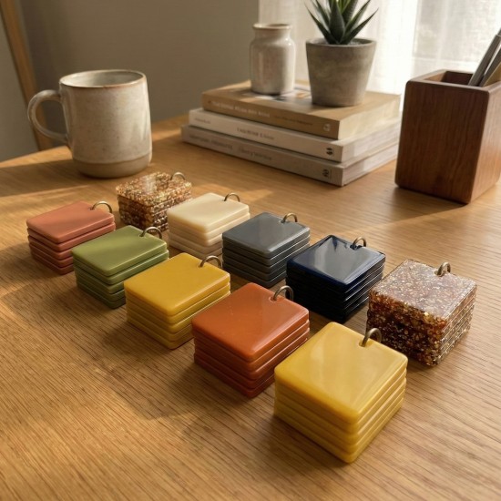 Epoksi Silikon Kalıp Kare Anahtarlık Kalıbı 5 CM 20 Li