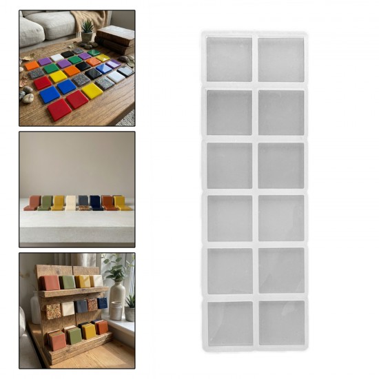 Epoksi Silikon Kalıp Kare Anahtarlık Kalıbı 5 CM 10 Lu