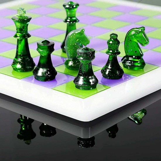 Epoksi YERLİ Silikon Kalıp Satranç ve Dama Tahtası Kalıbı 25.5x25.5 CM