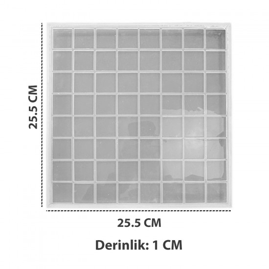 Epoksi YERLİ Silikon Kalıp Satranç ve Dama Tahtası Kalıbı 25.5x25.5 CM