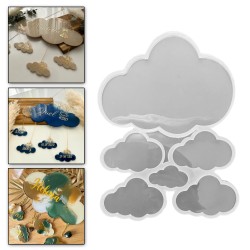 Epoksi Bulut Baby Shower Kapı Süsü Kalıbı