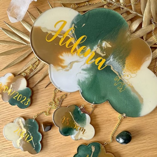 Epoksi Bulut Baby Shower Kapı Süsü Kalıbı