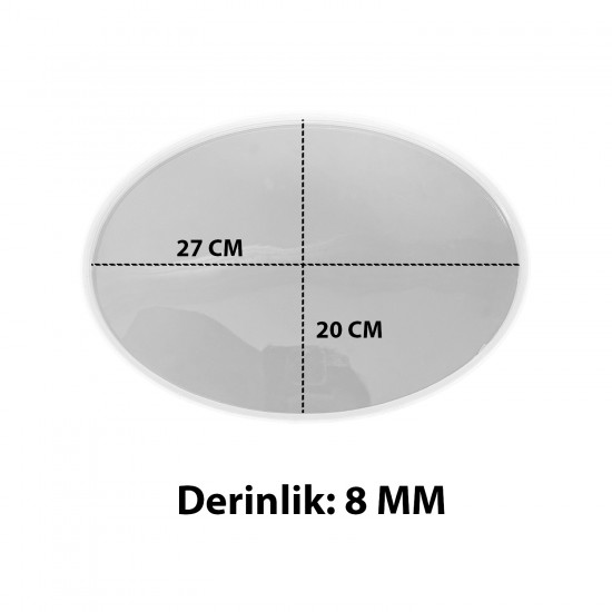 Epoksi Oval Söz ve Nişan Tepsisi Kalıbı 27x20 CM