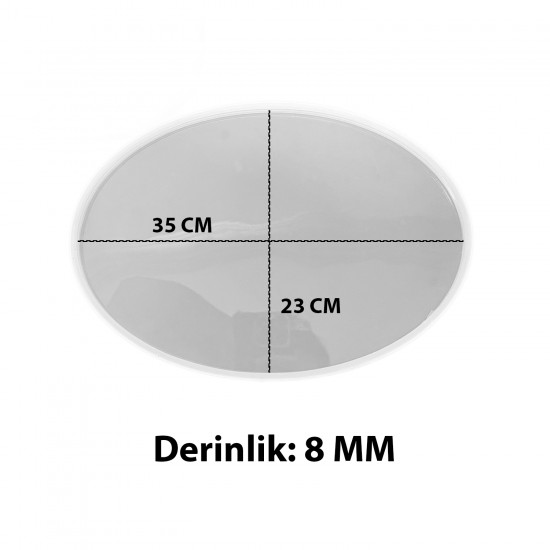 Epoksi Oval Söz ve Nişan Tepsisi Kalıbı 35x23 CM