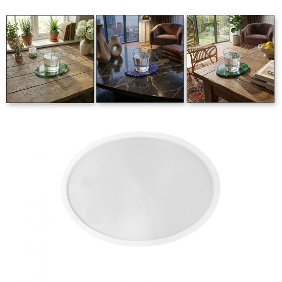 Epoksi Oval Bardak Altlığı Kalıbı 13x9 CM