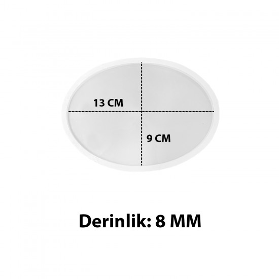 Epoksi Oval Bardak Altlığı Kalıbı 13x9 CM